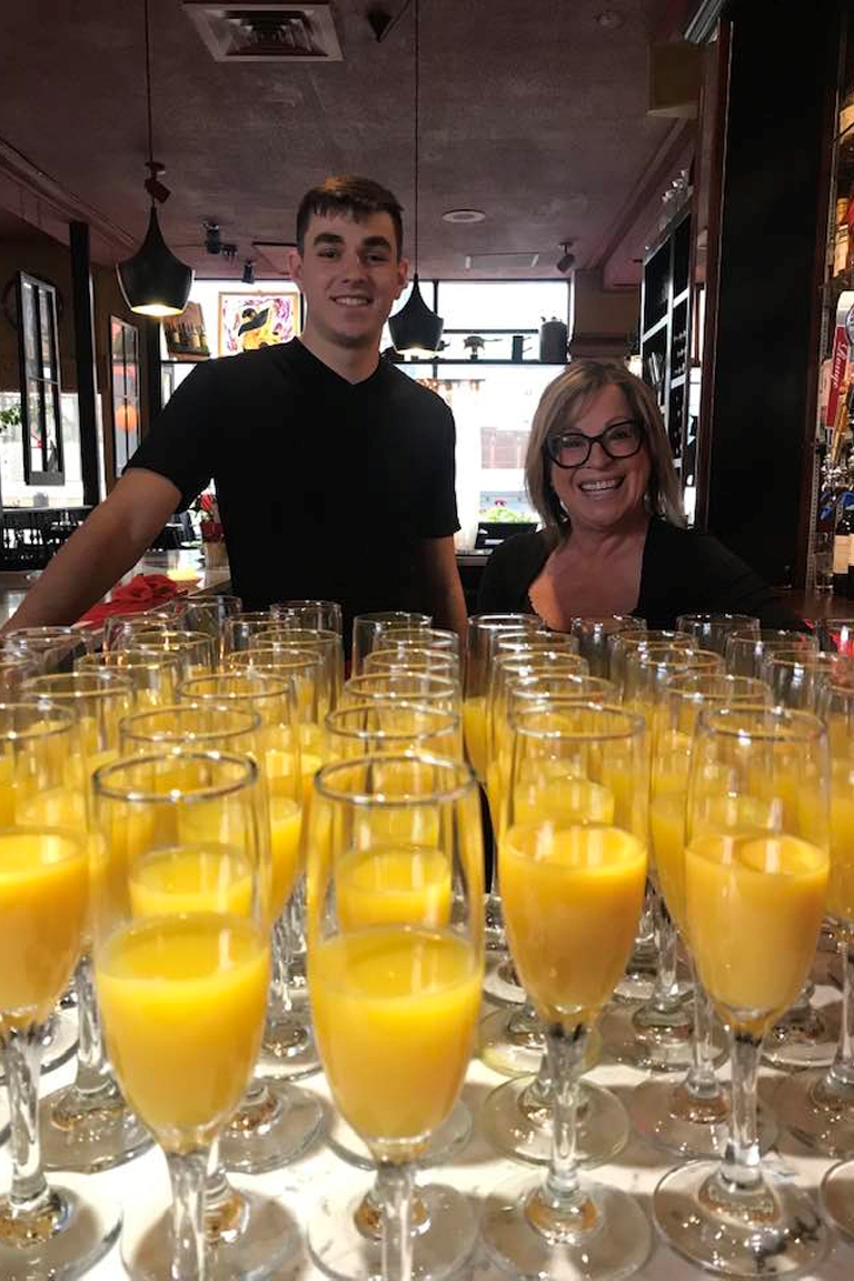 Complimentary mimosa with brunch