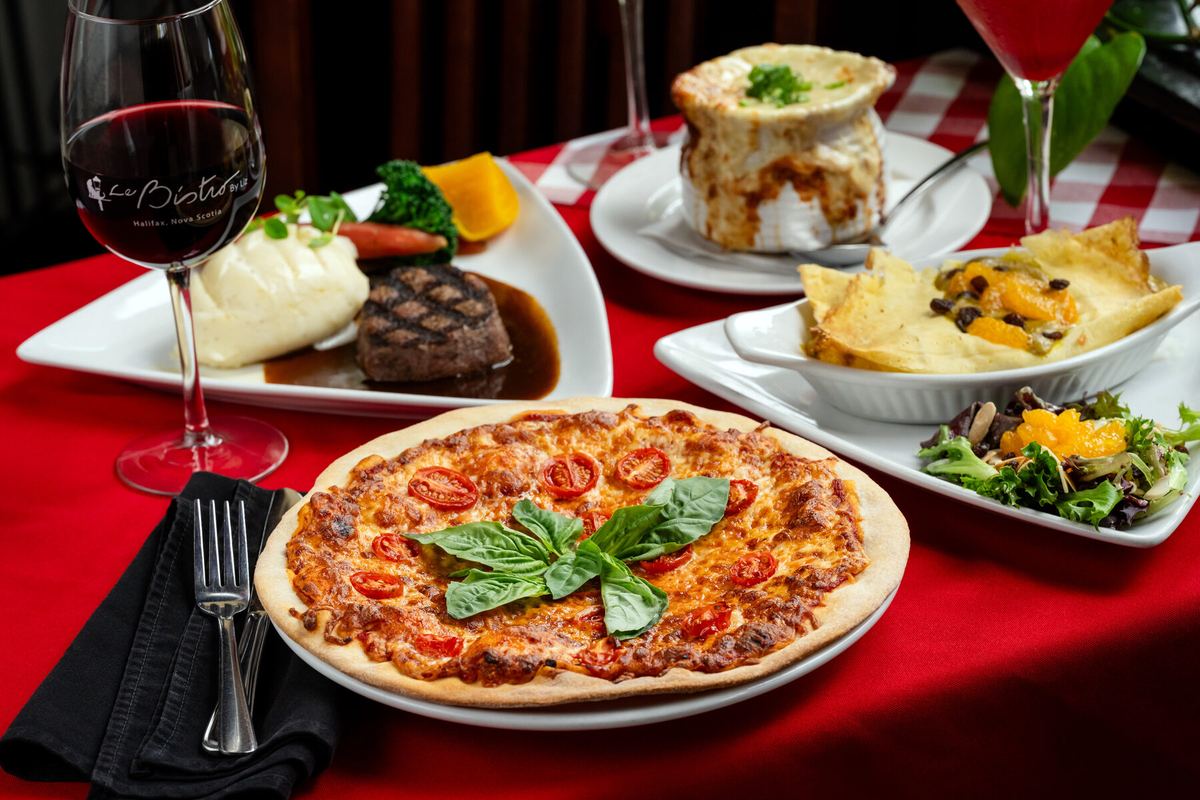 A wide spread of dishes at Le Bistro