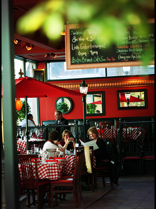 Guests dining at Le Bistro