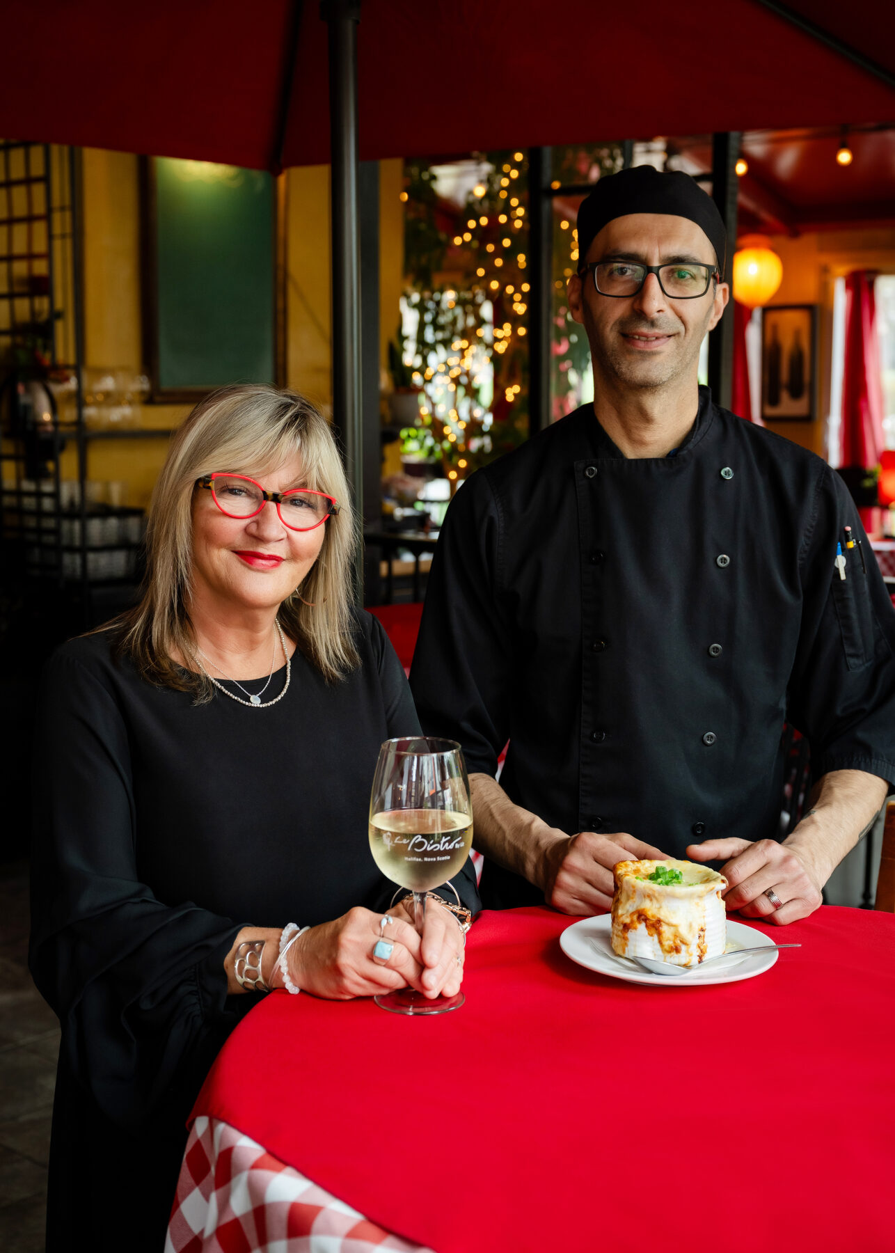 Liz and Chef Rabih together at the table